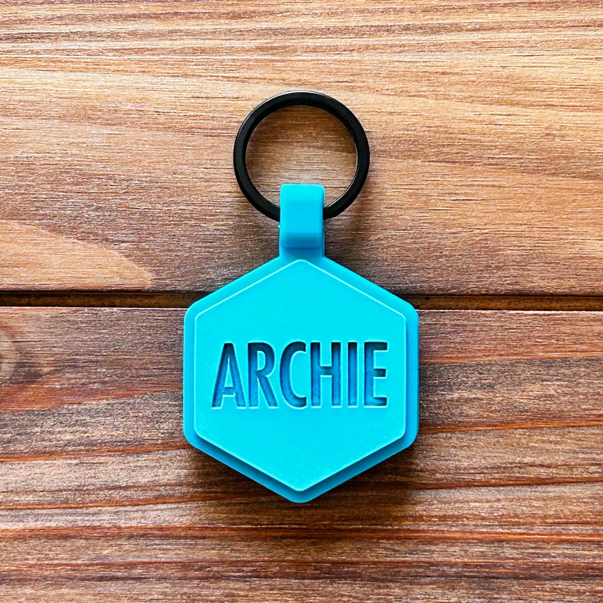 Electric Blue Silicone ID Tag