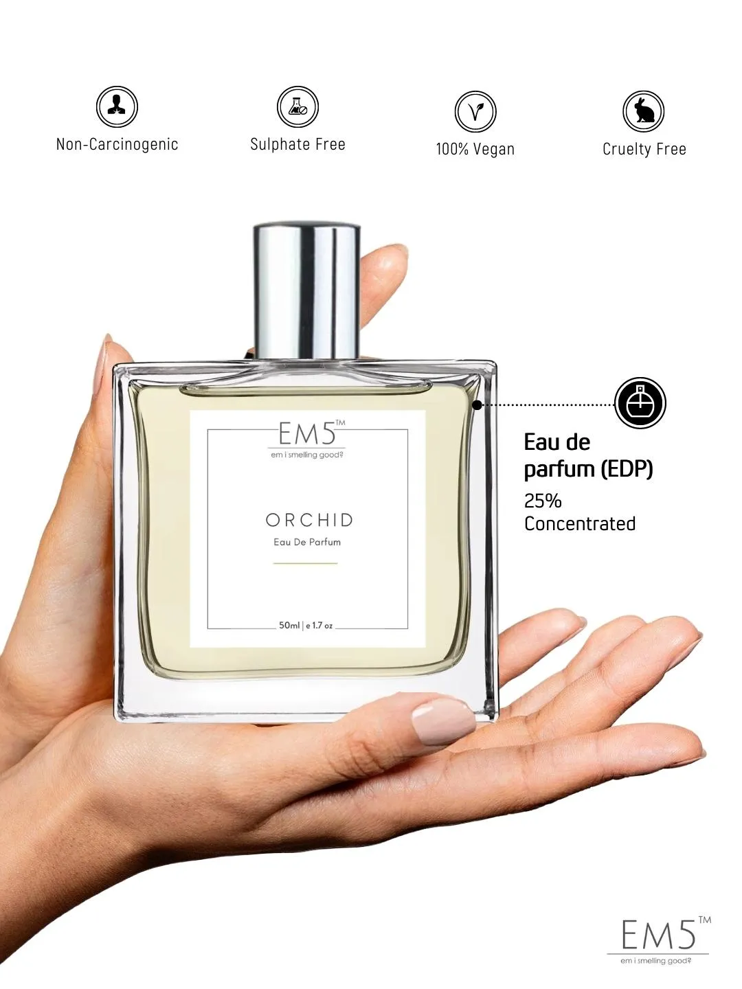 EM5™ Orchid Perfume EDP Spray for Women | Warm Spicy Earthy Woody Fragrance Accords | Luxury Gift for Her | Variants Available: 50 ml Spray / 15 ml Spray