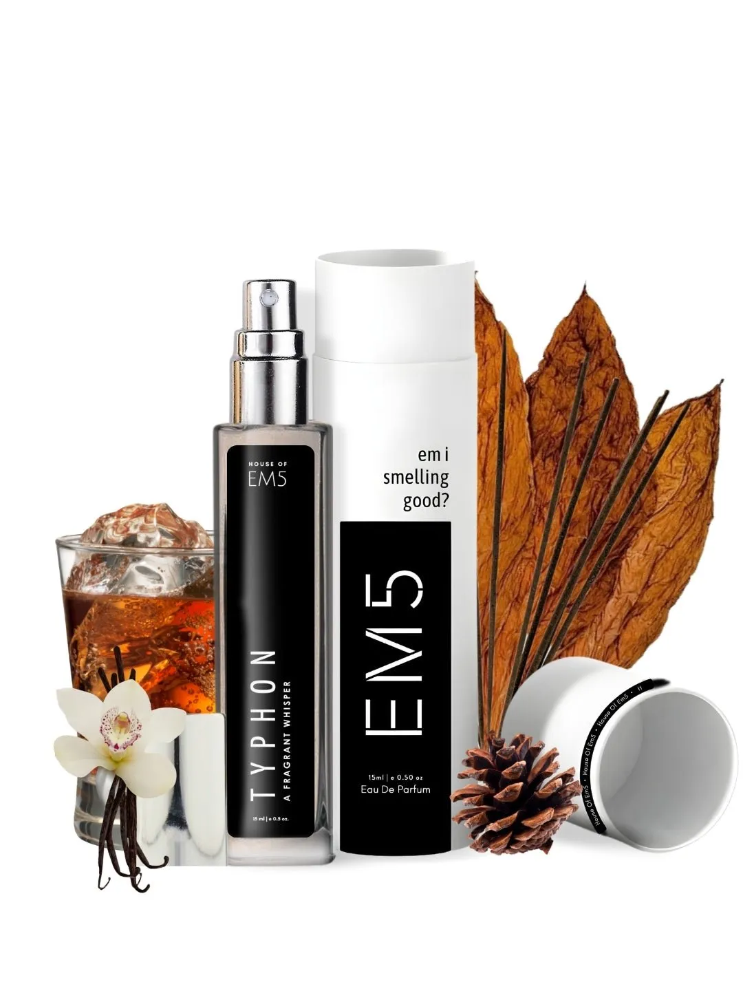 EM5™ Typhon Unisex Perfume EDP Spray for Men & Women | Rose Oud Amber Fragrance Accords | Luxury Gift for Him / Her | Variants Available: 50 ml Spray / 15 ml Spray