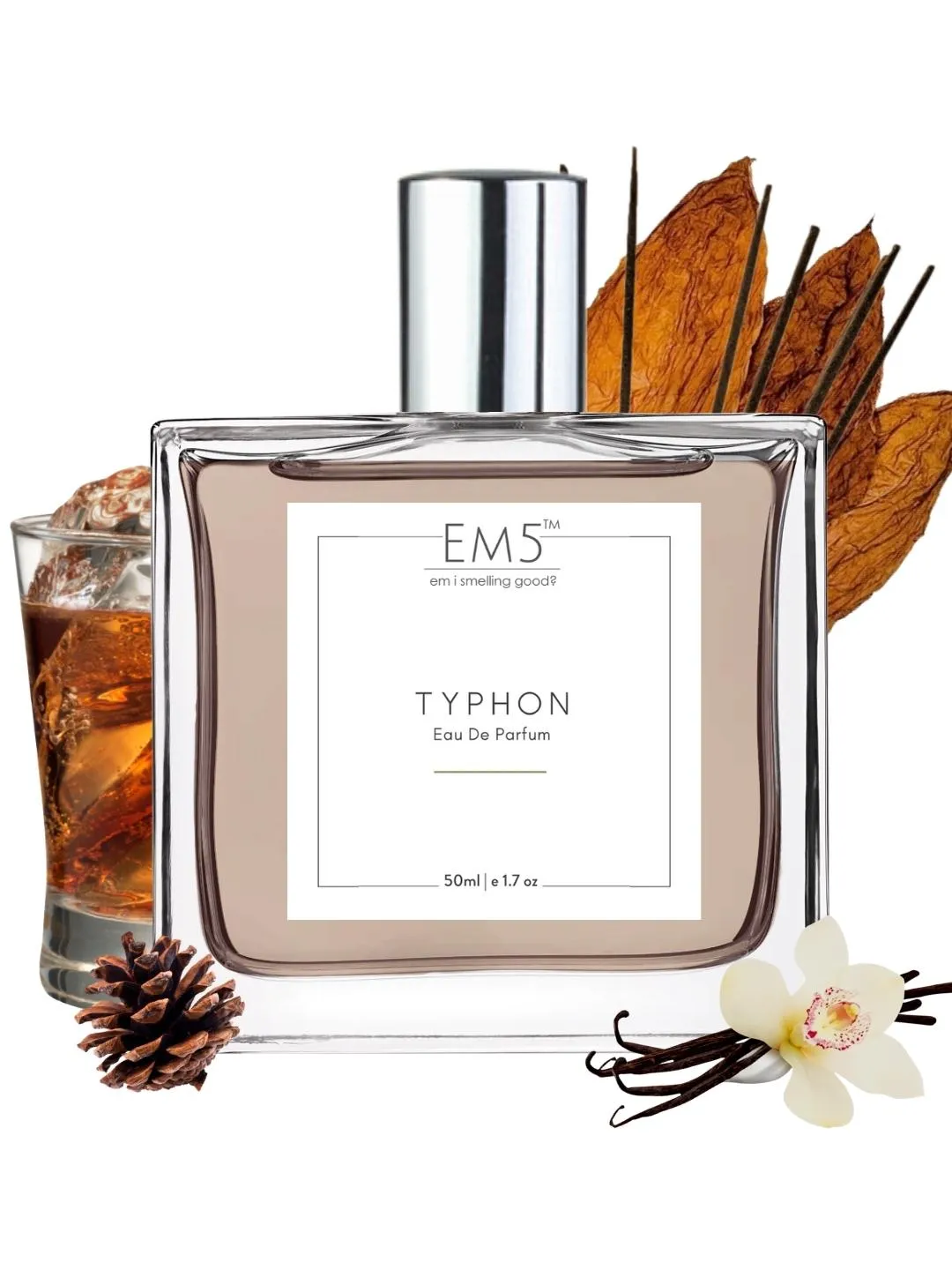 EM5™ Typhon Unisex Perfume EDP Spray for Men & Women | Rose Oud Amber Fragrance Accords | Luxury Gift for Him / Her | Variants Available: 50 ml Spray / 15 ml Spray