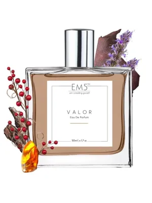 EM5™ Valor Perfume for Men | Eau De Parfum Spray | Spicy Woody Patchouli Fragrance Accords | Luxury Gift for Him | Sizes Available: 50 ml / 15 ml