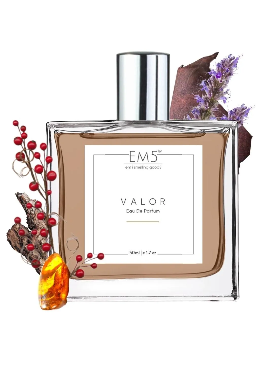 EM5™ Valor Perfume for Men | Eau De Parfum Spray | Spicy Woody Patchouli Fragrance Accords | Luxury Gift for Him | Sizes Available: 50 ml / 15 ml