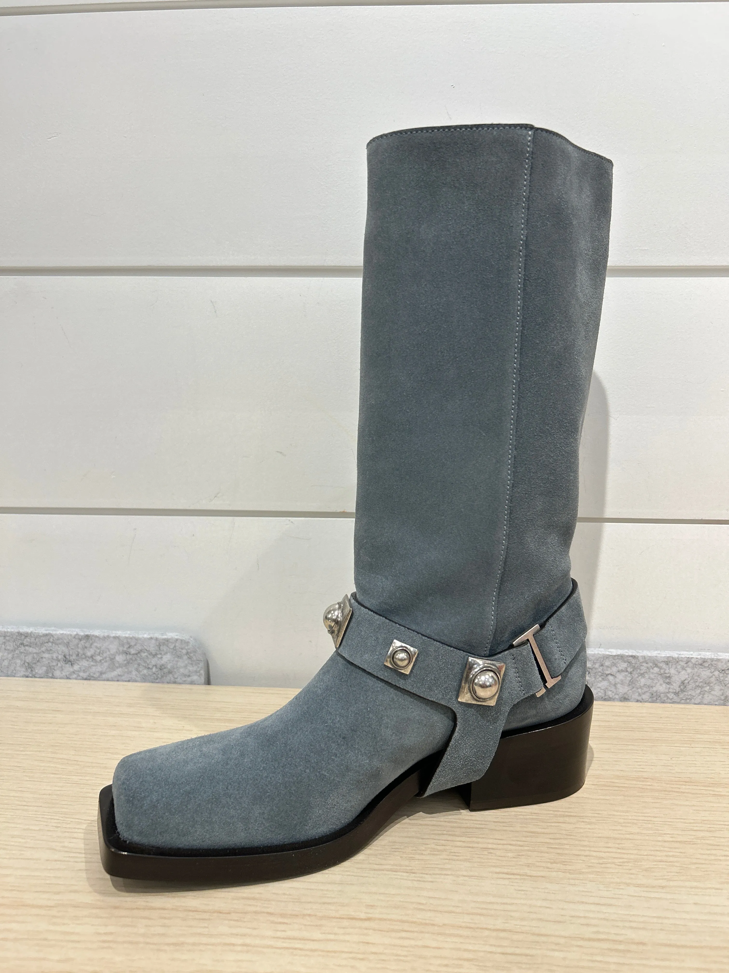 Etro Shoes, Blue Suede Boots (size 37)