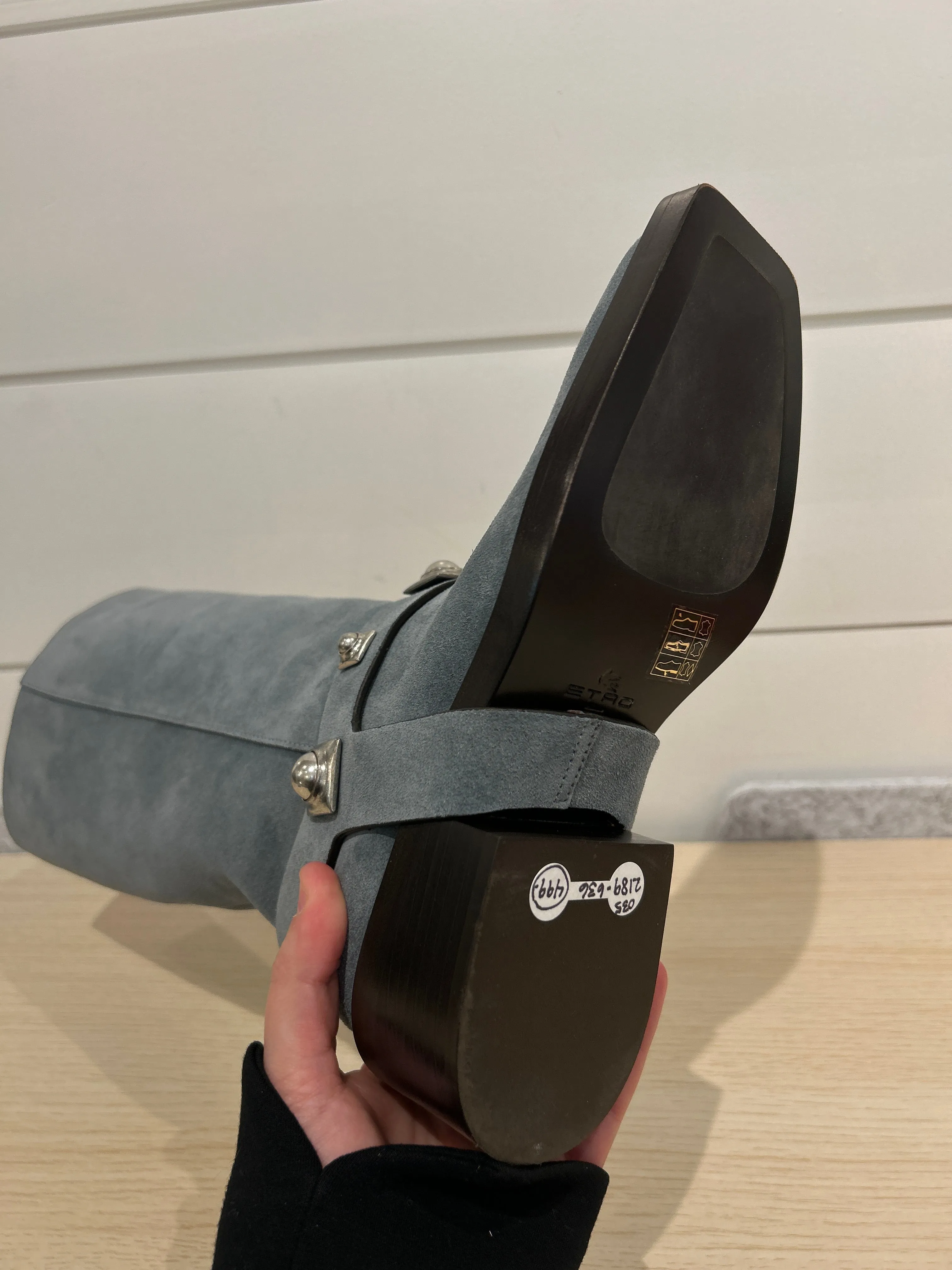 Etro Shoes, Blue Suede Boots (size 37)