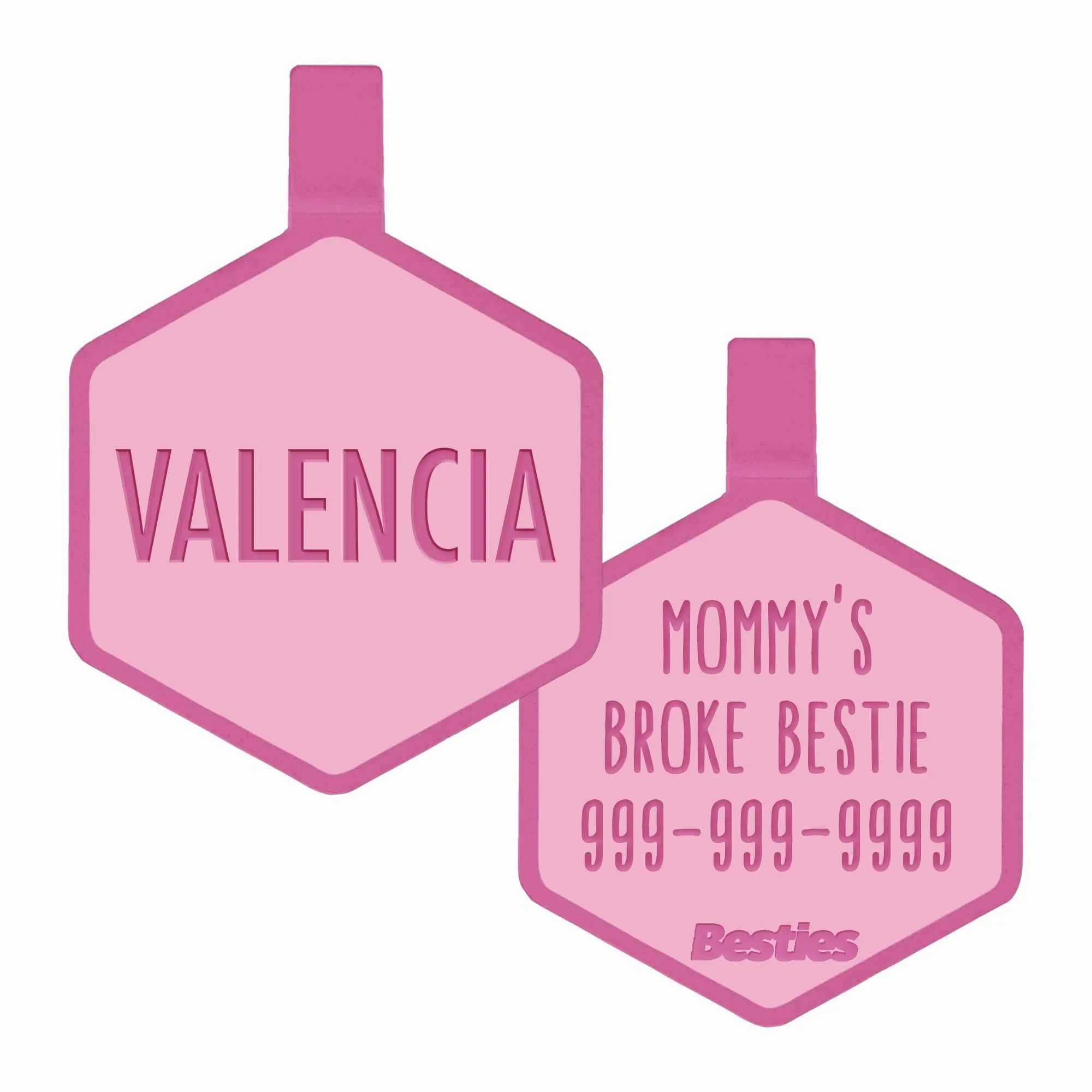 Flamingo Pink Silicone ID Tag