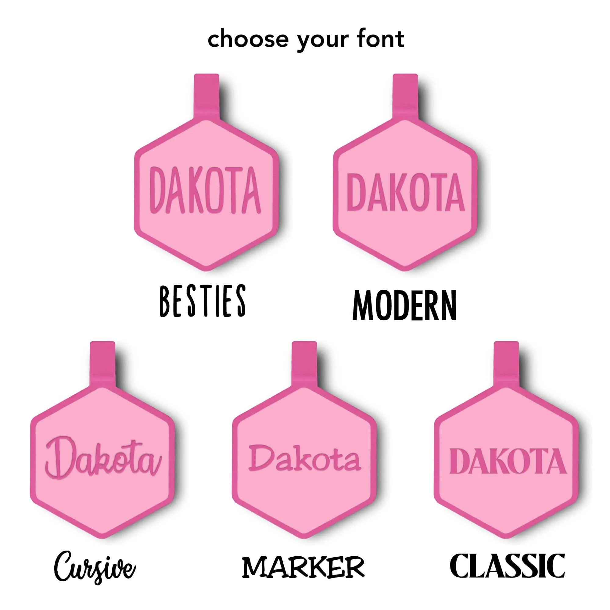 Flamingo Pink Silicone ID Tag