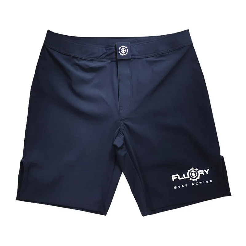 Floury MMA fight shorts | Black with Green Accents | Ultra Stylish Fight Shorts