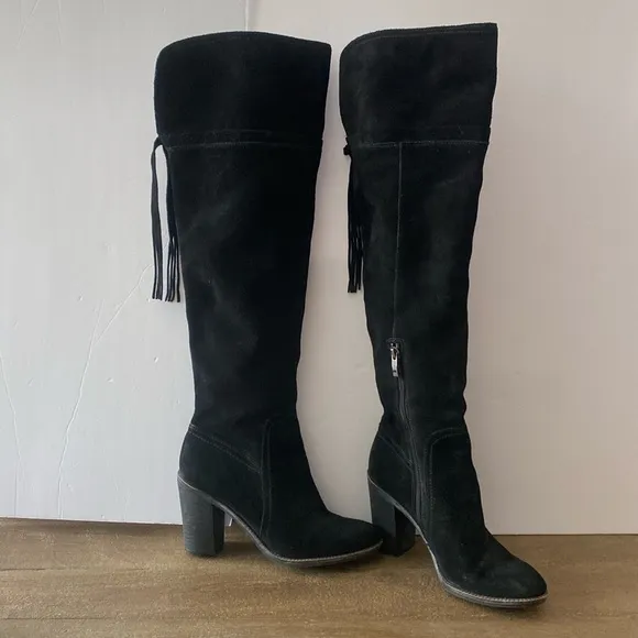 Franco Sarto Ellyn Black‎ Suede Over the Knee Boots