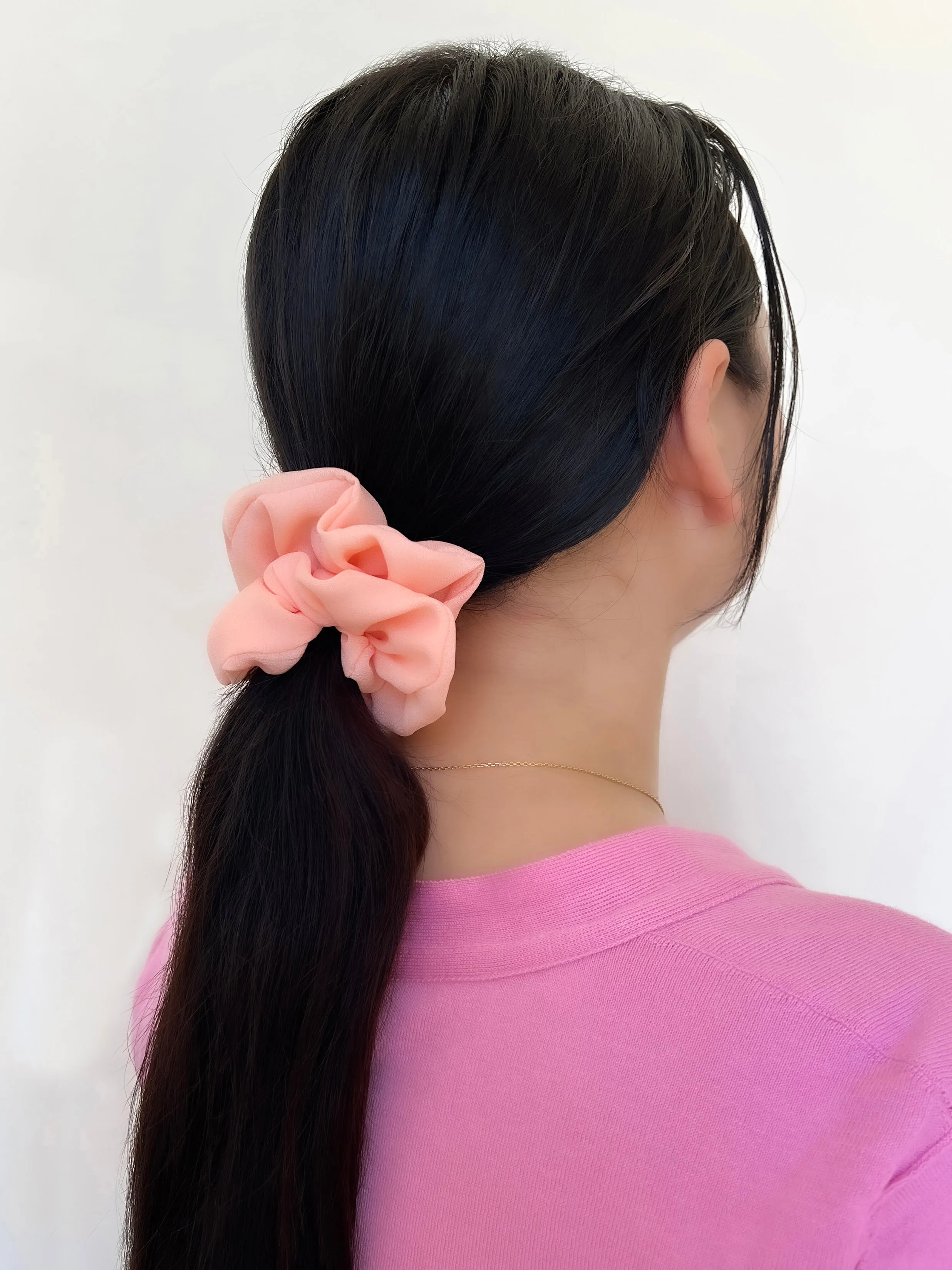 Georgette Peach Scrunchie