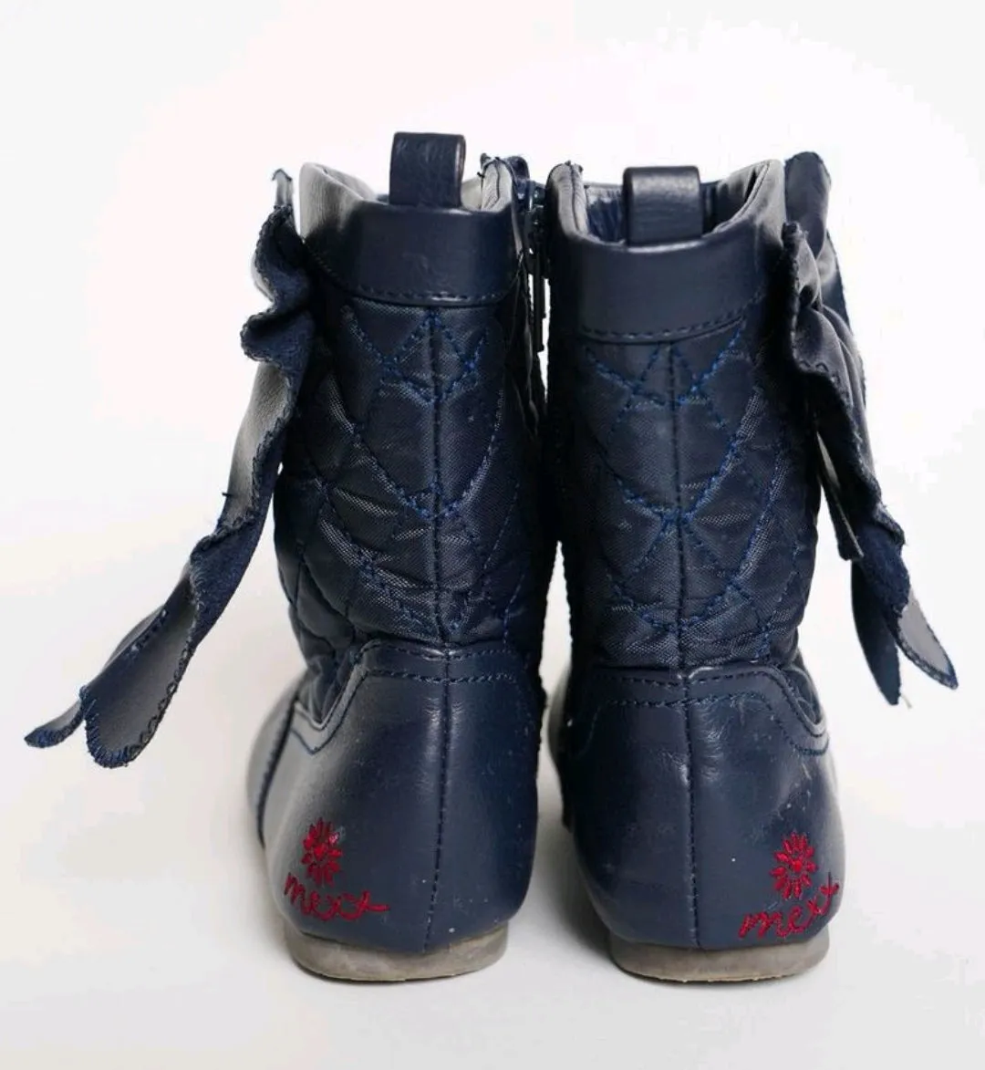 GIRL SIZE 8 TODDLER - MEXX Navy Blue Boots EUC B20