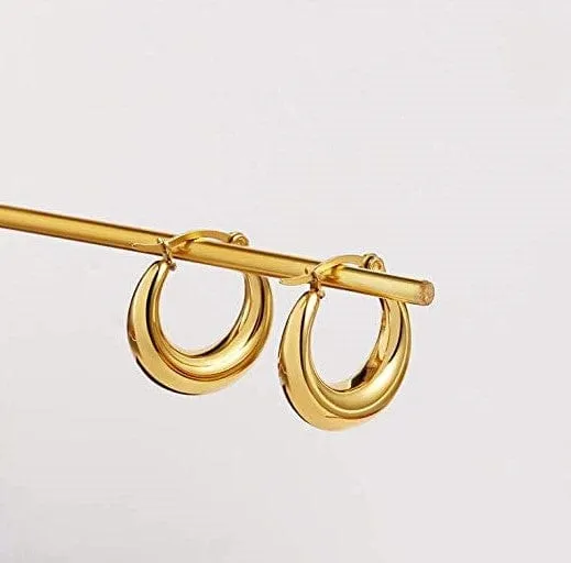 Glamorous 18K Gold Plated Hoop Earrings for Stylish Teens