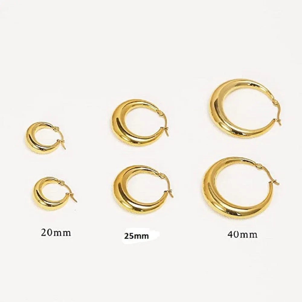 Glamorous 18K Gold Plated Hoop Earrings for Stylish Teens