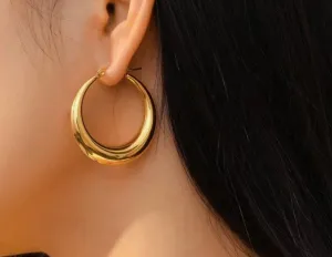 Glamorous 18K Gold Plated Hoop Earrings for Stylish Teens