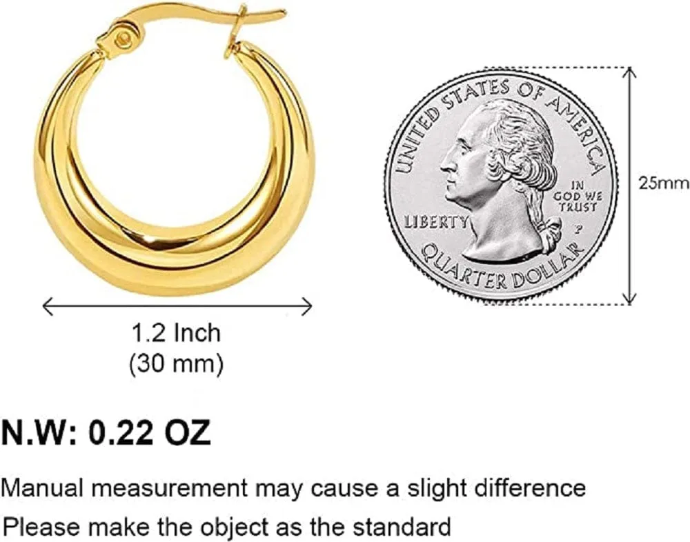 Glamorous 18K Gold Plated Hoop Earrings for Stylish Teens