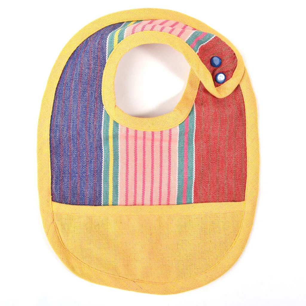 Hand Woven Baby Bib | Carousel Stripe