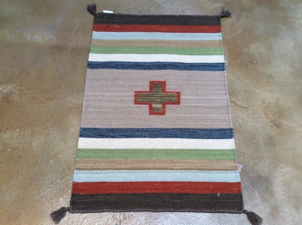 Hand-Woven Fine Southwestern Design Handmade Wool Rug (Size 2.0 X 3.2) Brrsf-1731