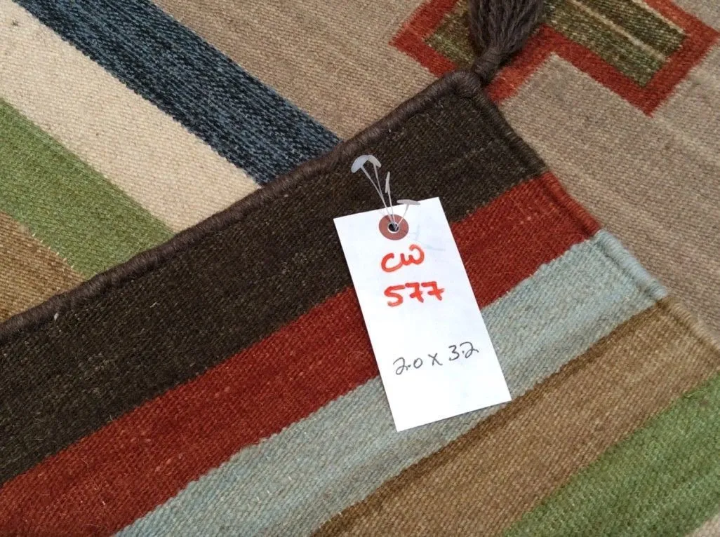 Hand-Woven Fine Southwestern Design Handmade Wool Rug (Size 2.0 X 3.2) Brrsf-1731