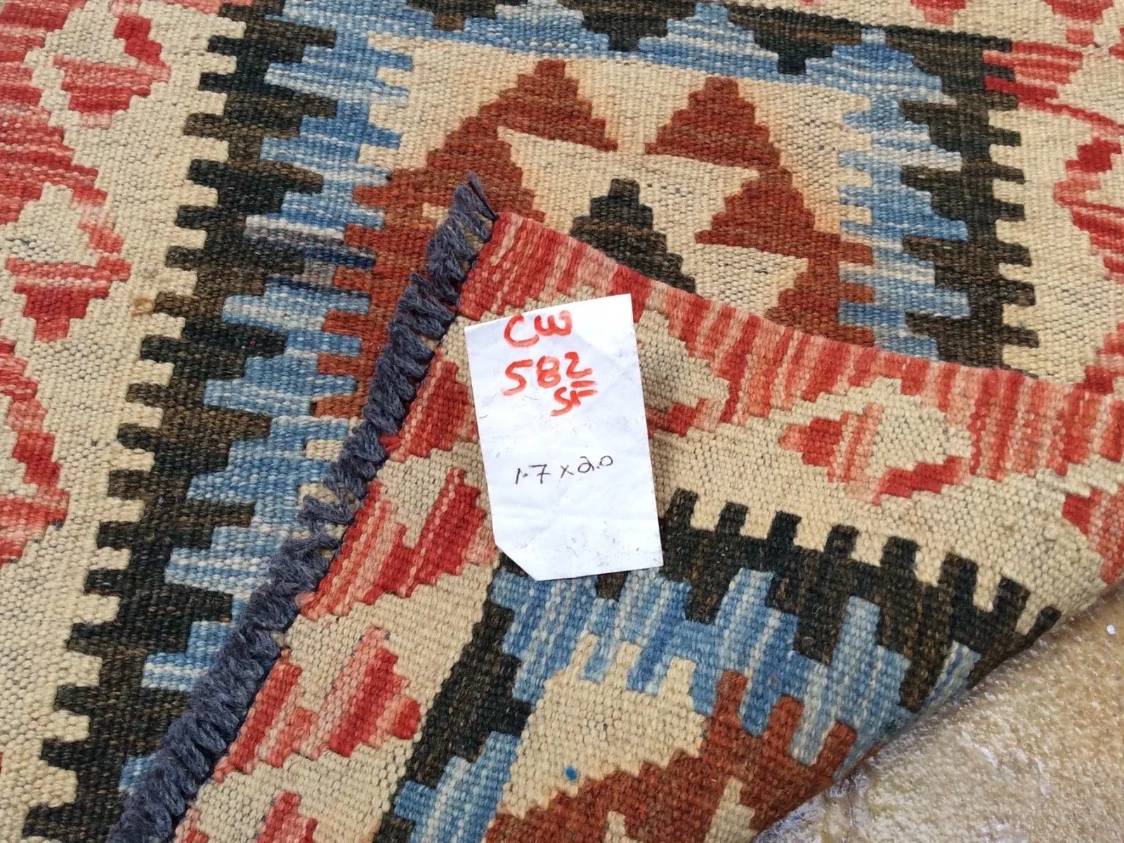 Hand-Woven Flatweave Authentic Handmade Miamana Kilim Tribal Wool Rug (Size 1.7 X 2.0) Brrsf-1746