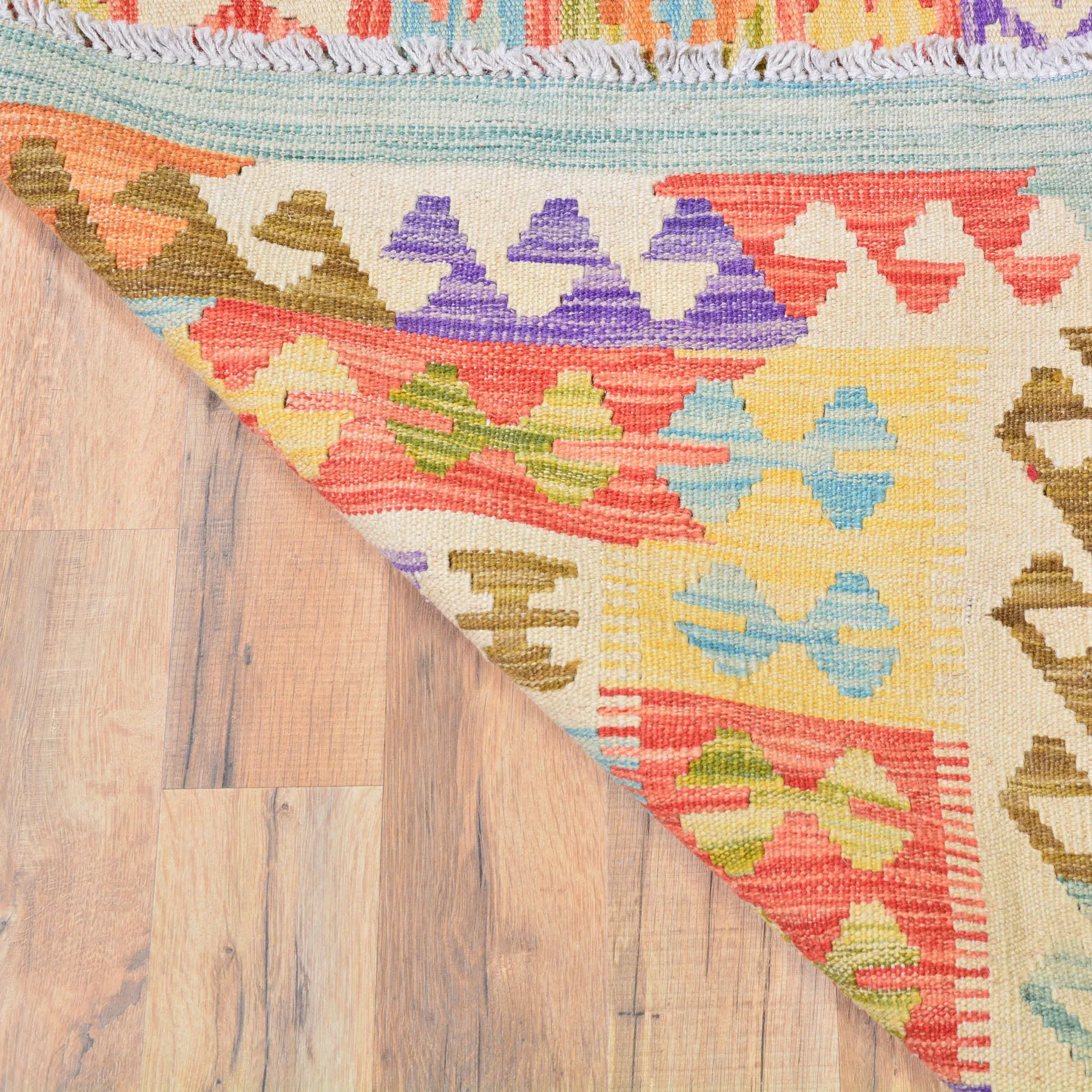 Hand-Woven Geometric Design Oversize Kilim Wool Rug (Size 9.7 X 16.3) Cwral-7575