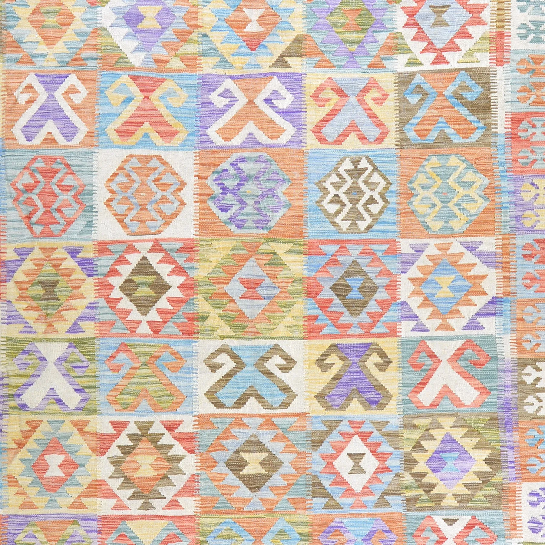 Hand-Woven Geometric Design Oversize Kilim Wool Rug (Size 9.7 X 16.3) Cwral-7575