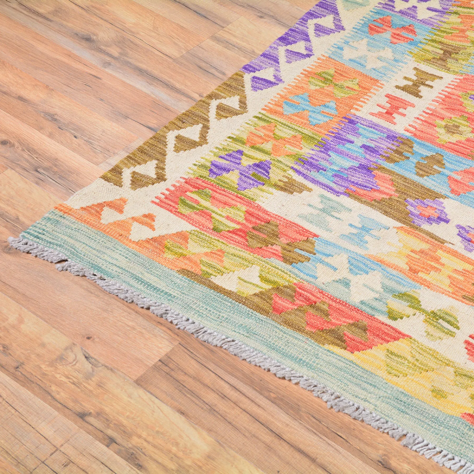 Hand-Woven Geometric Design Oversize Kilim Wool Rug (Size 9.7 X 16.3) Cwral-7575