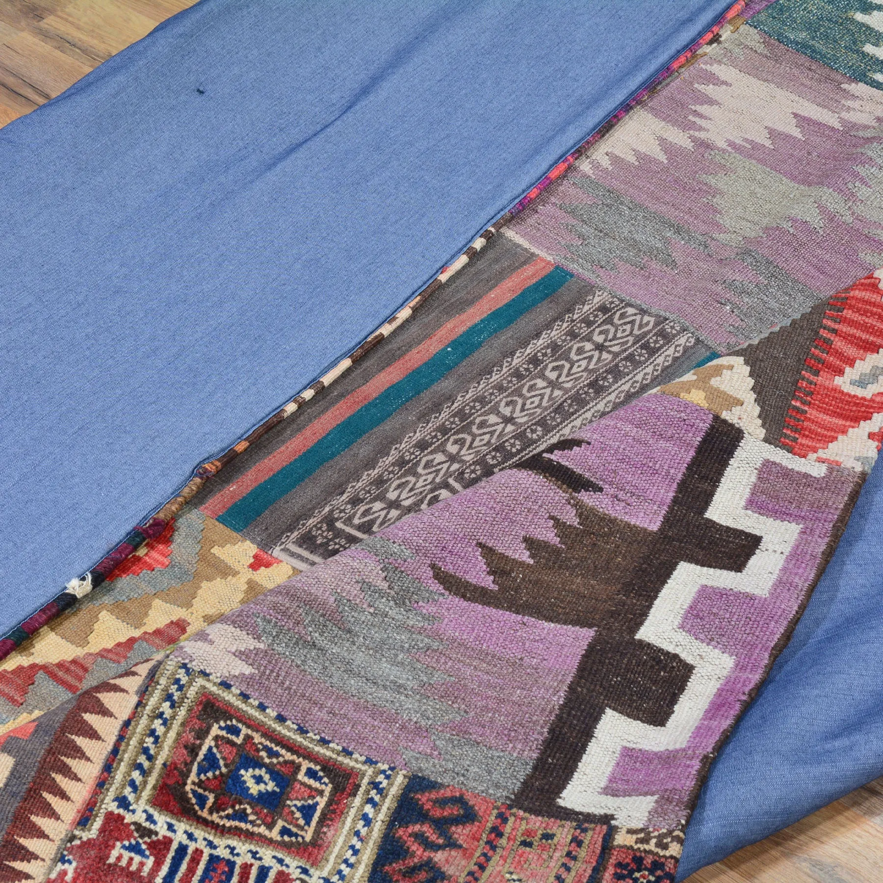 Hand-Woven Kilims Patchwork Handmade Unique Wool Rug (Size 6.8 X 8.0) Brral-4122