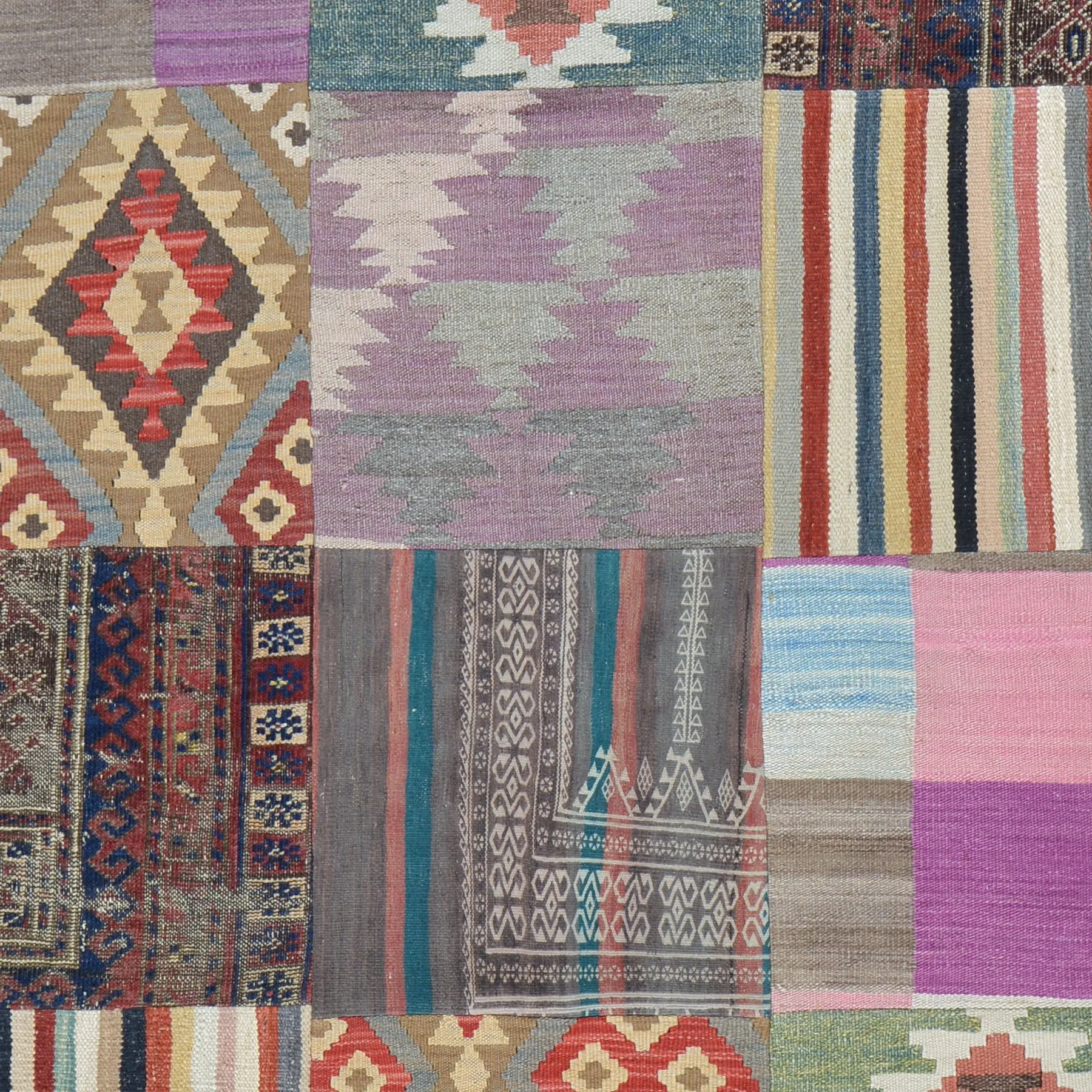 Hand-Woven Kilims Patchwork Handmade Unique Wool Rug (Size 6.8 X 8.0) Brral-4122