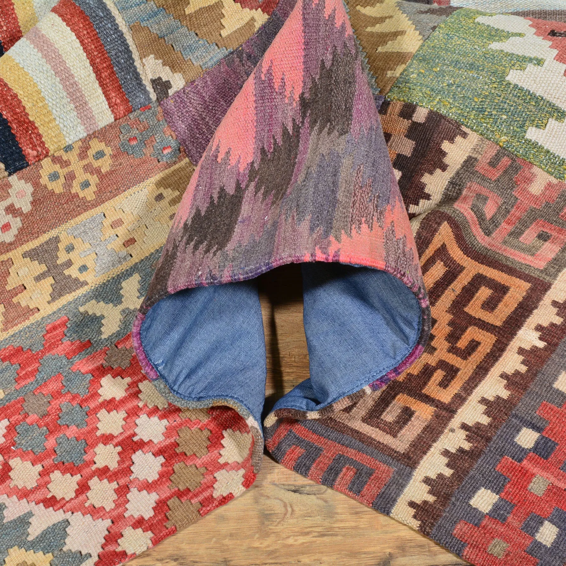 Hand-Woven Kilims Patchwork Handmade Unique Wool Rug (Size 6.8 X 8.0) Brral-4122