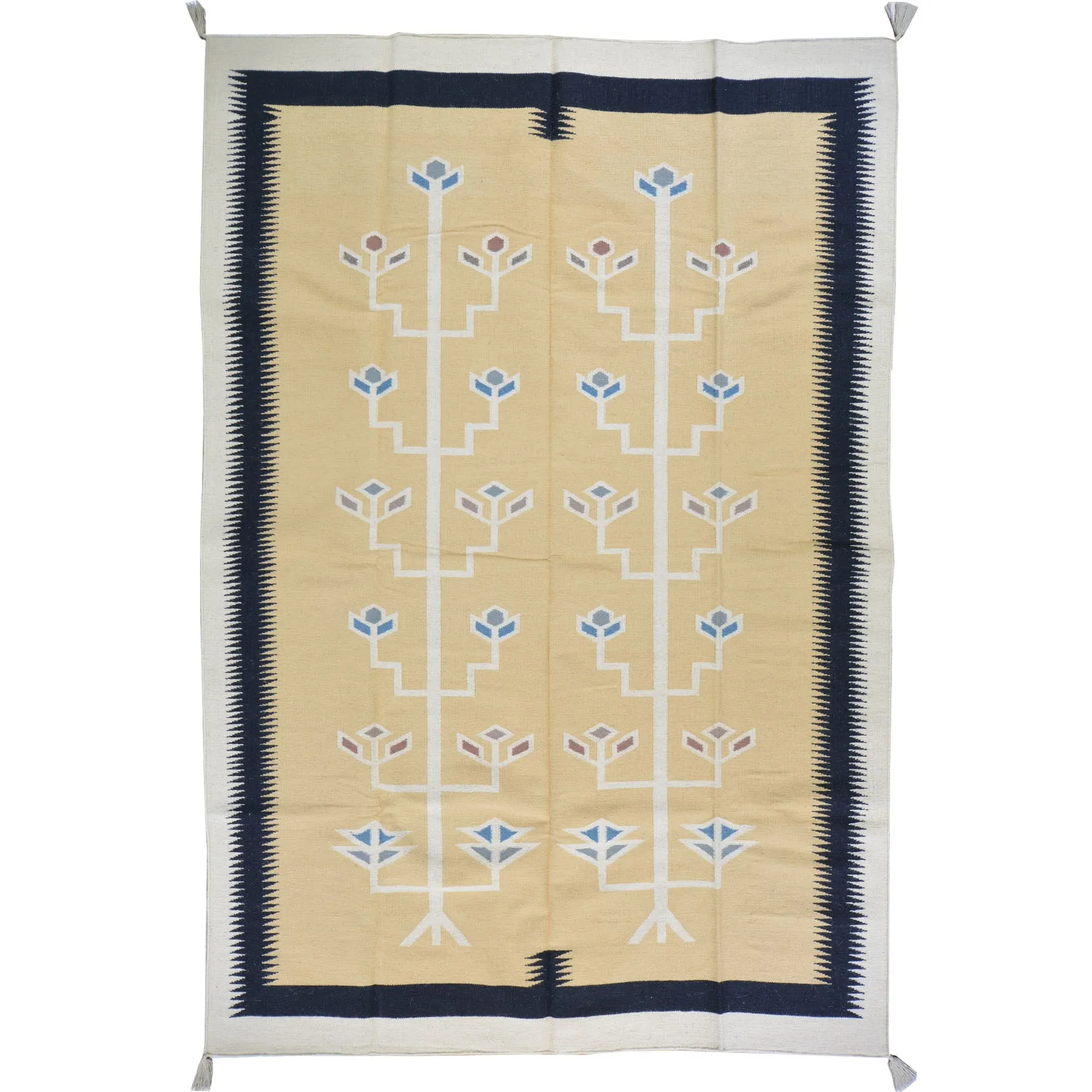 Hand-Woven Southwestern Design Kilim Wool Reversible Rug (Size 6.0 X 8.11) Brral-4077