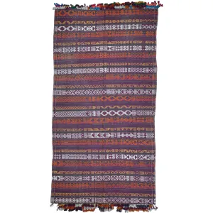Hand-Woven Vintage Afghan Bakhtiari Sumak Wool Oriental Rug (Size 5.8 X 10.5) Cwral-10167