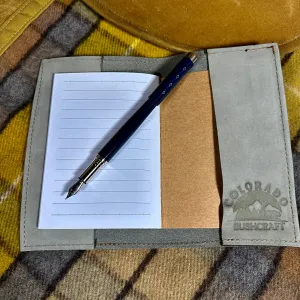 Handmade Bushcraft Field Note Gray Suede Leather Notebook Diary (Includes Notebook)