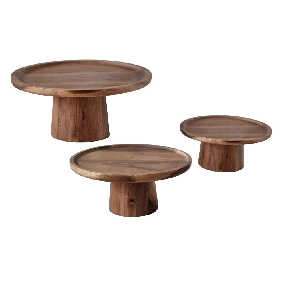 Hard Wood Cake Stand - Medium