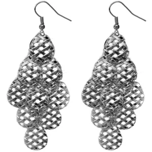 Hematite Woven Teardrop Dangle Earrings