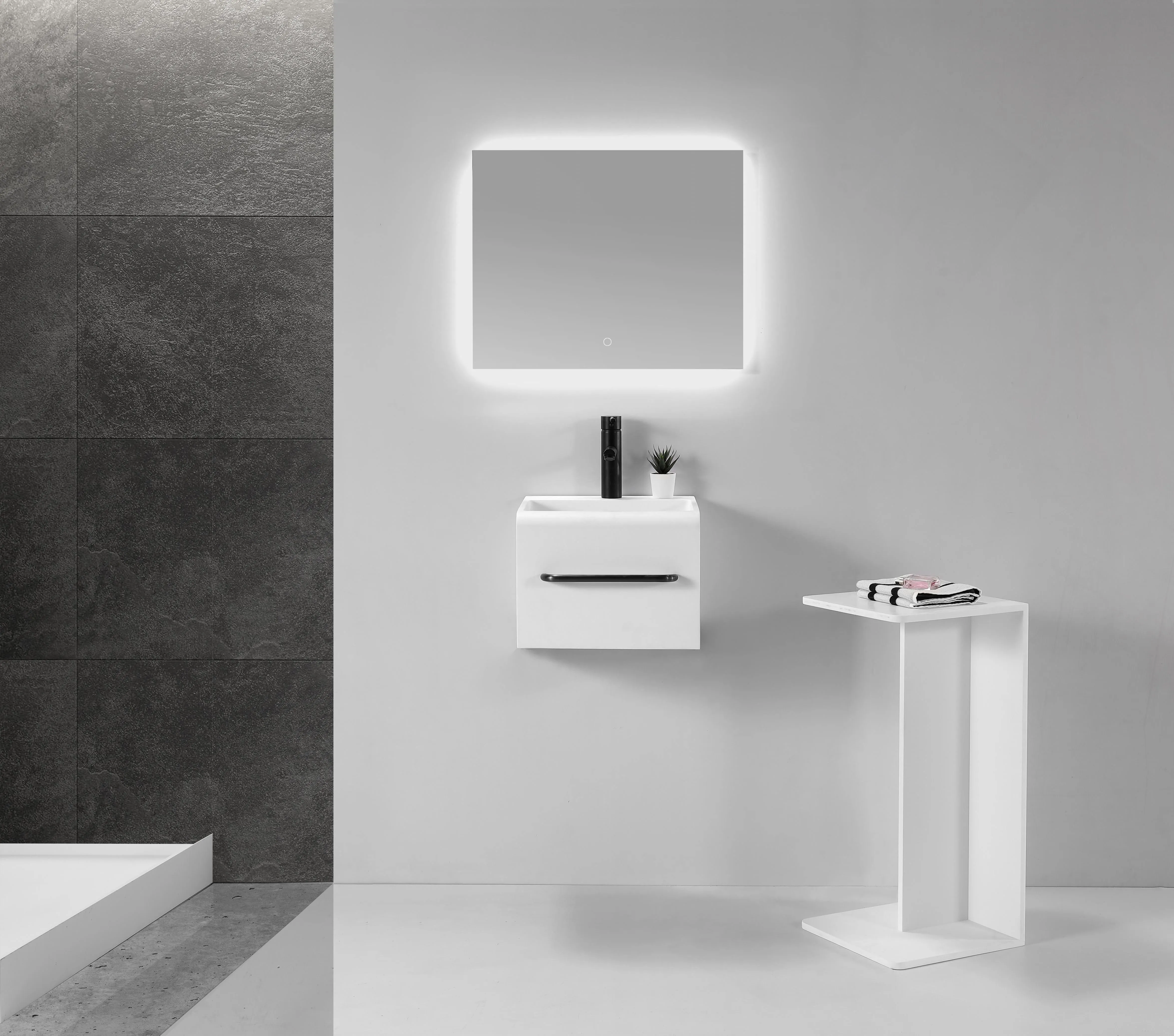 Hugi Basin - Stylish & Simple with Towel Rail - 400mm - B1600