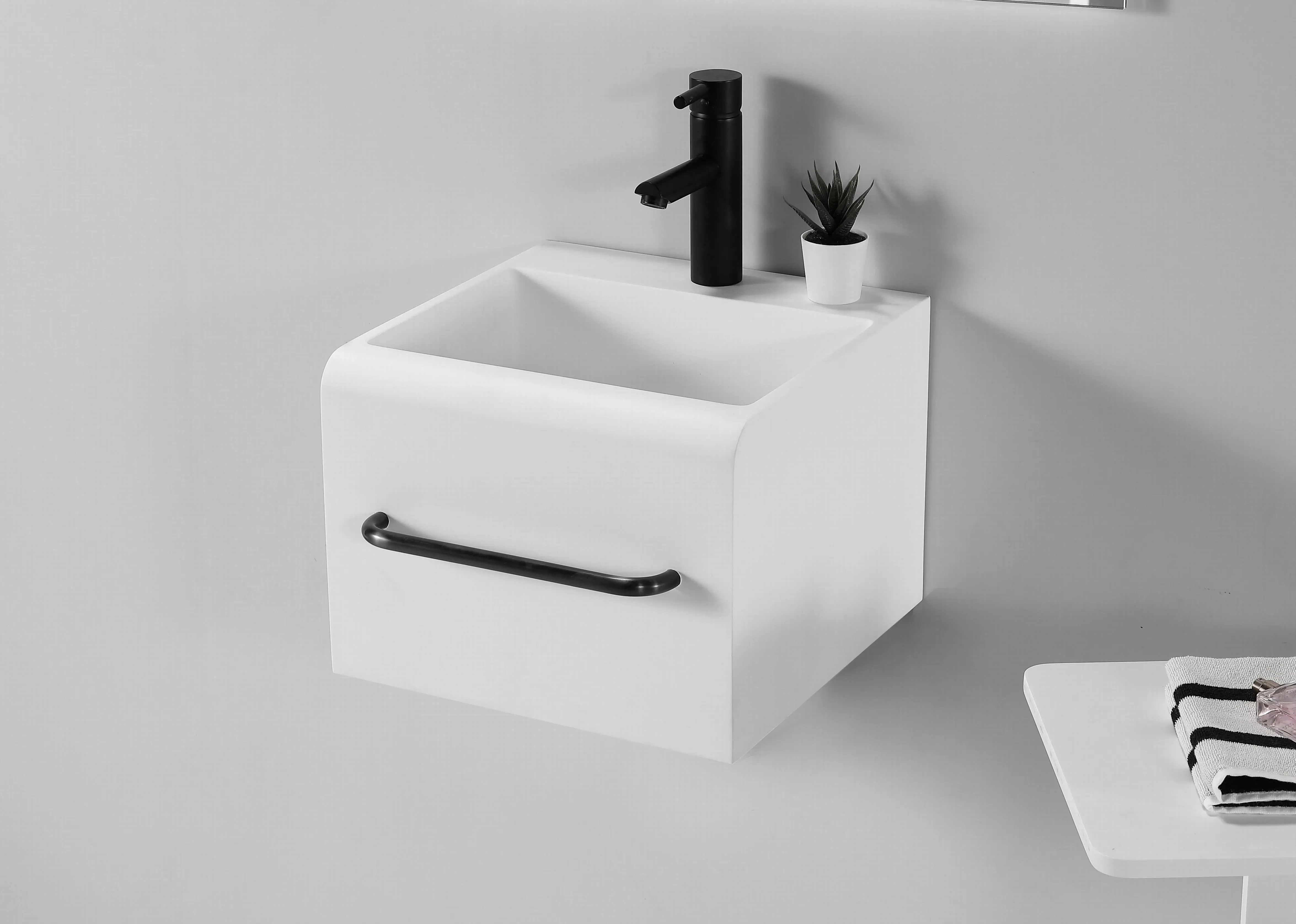 Hugi Basin - Stylish & Simple with Towel Rail - 400mm - B1600