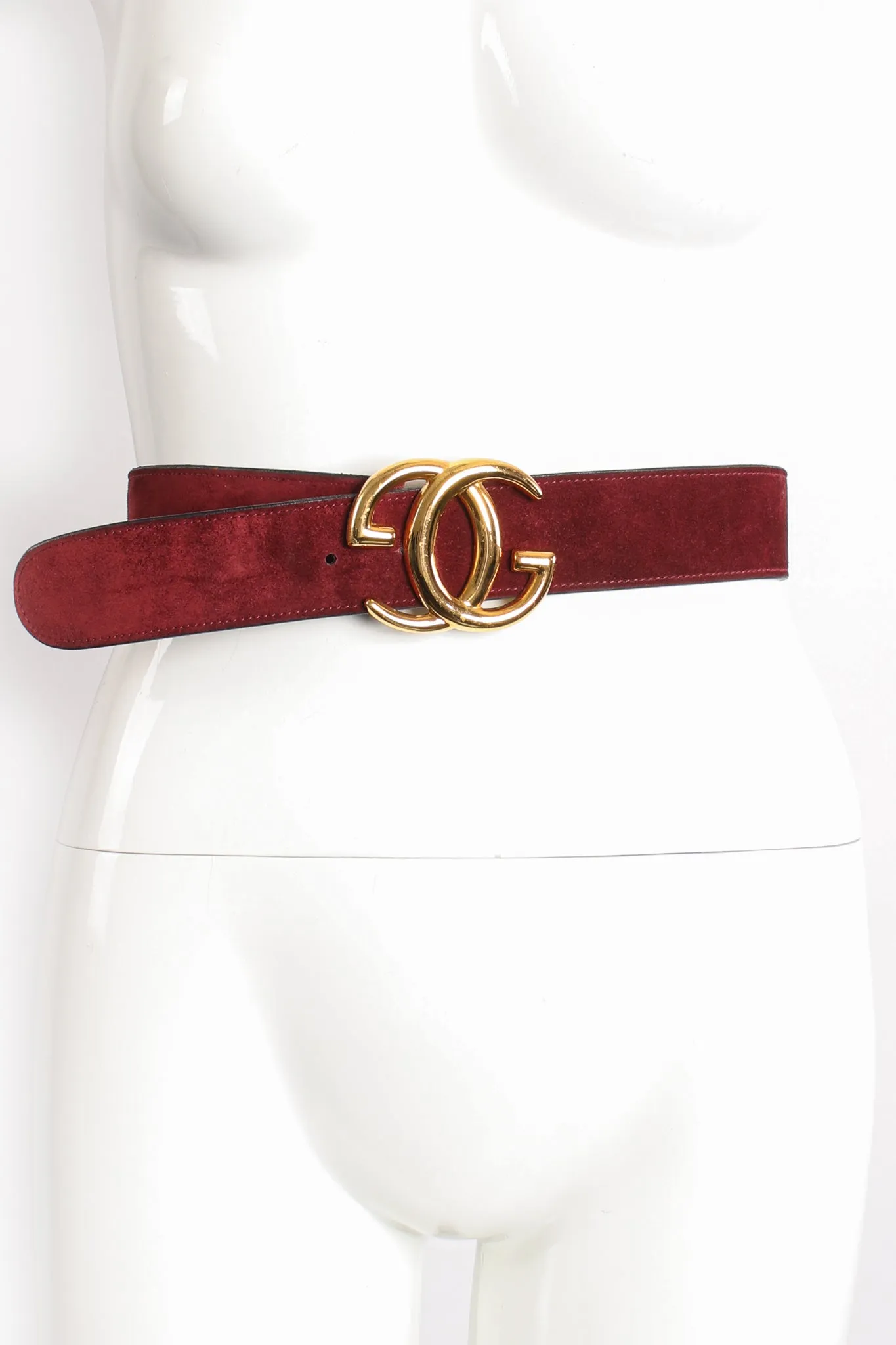 Interlocking GG Logo Suede Belt