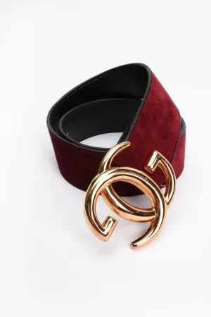 Interlocking GG Logo Suede Belt