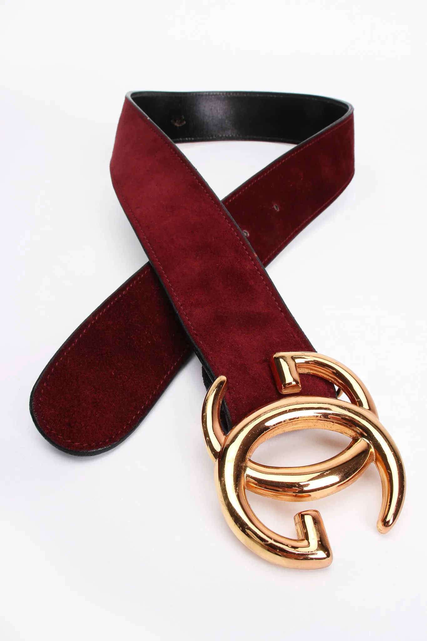 Interlocking GG Logo Suede Belt