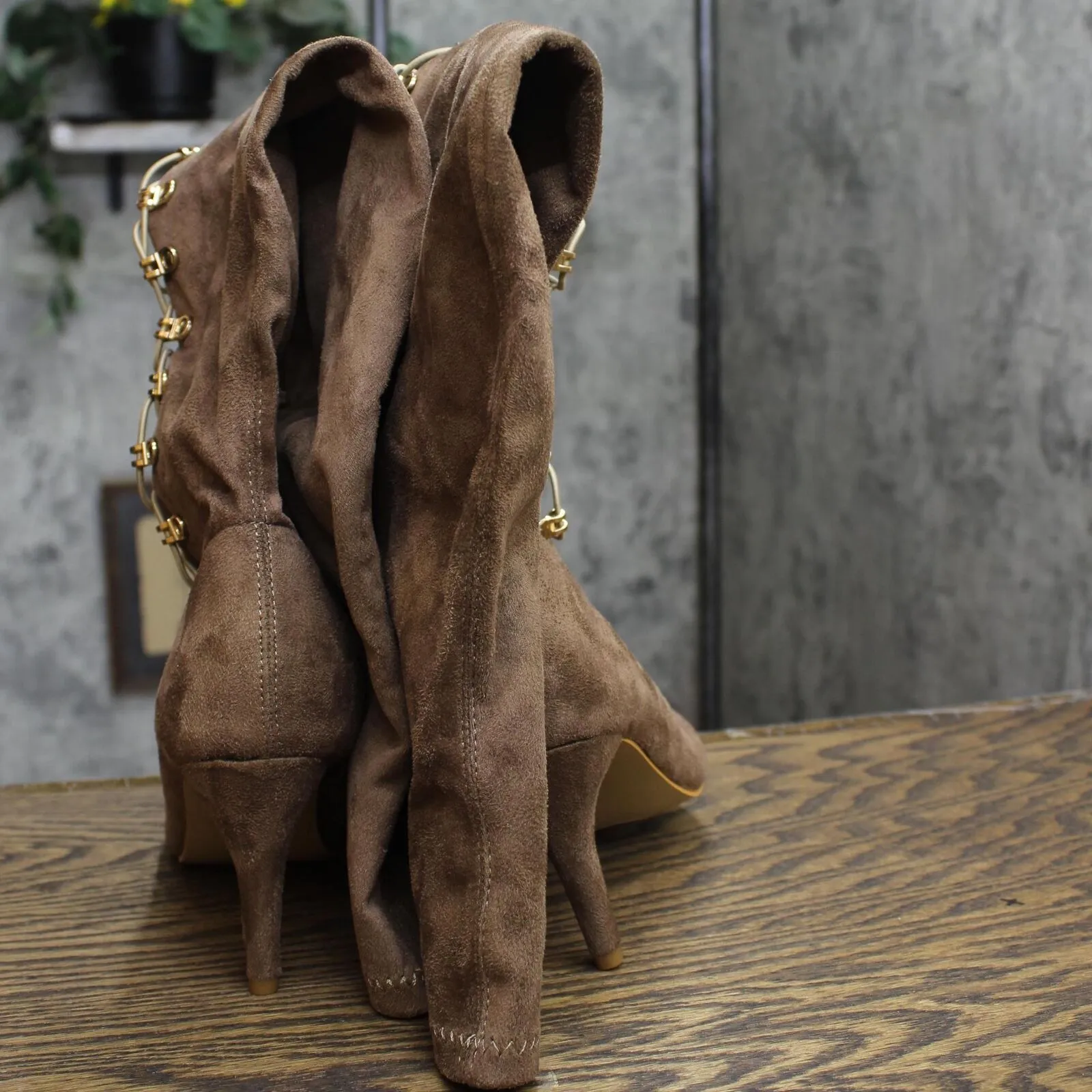 Journee Collection Trill Women's Over-The-Knee Boots Taupe Brown 8.5M