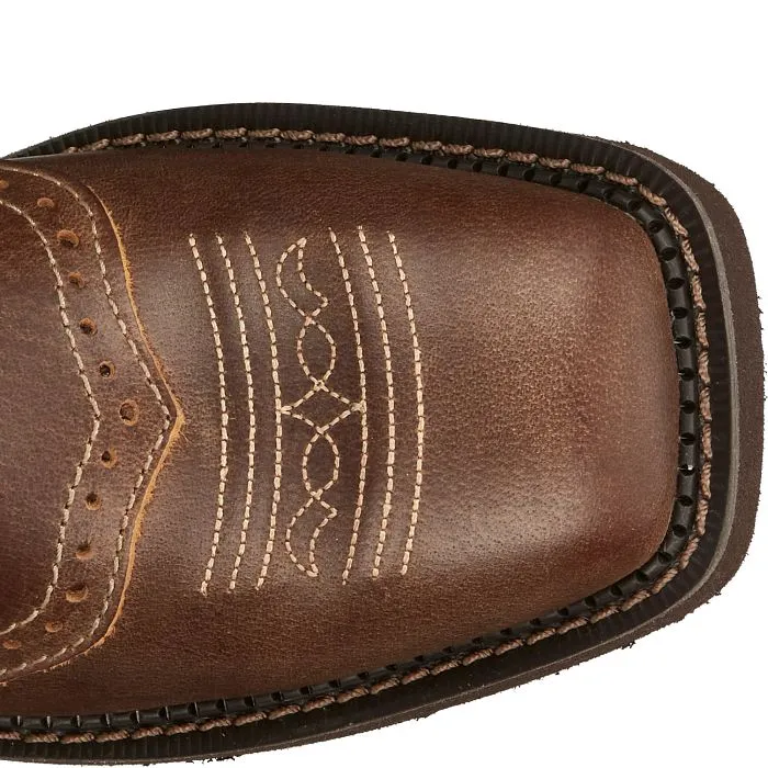 Justin Ladies Brown 8" Nettie Broad Square Toe Boots