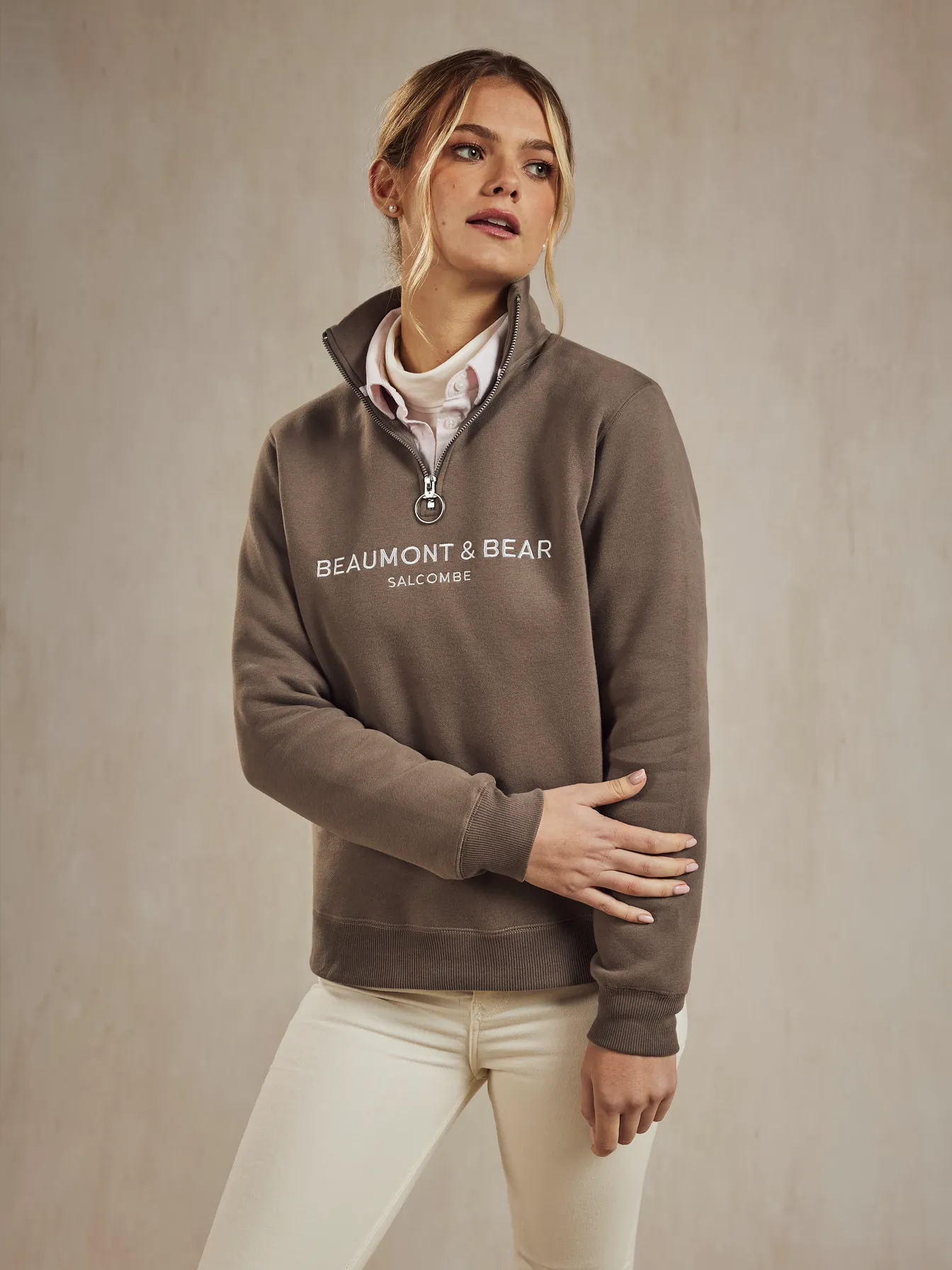 Kingswear Unisex Quarter Zip - Otter
