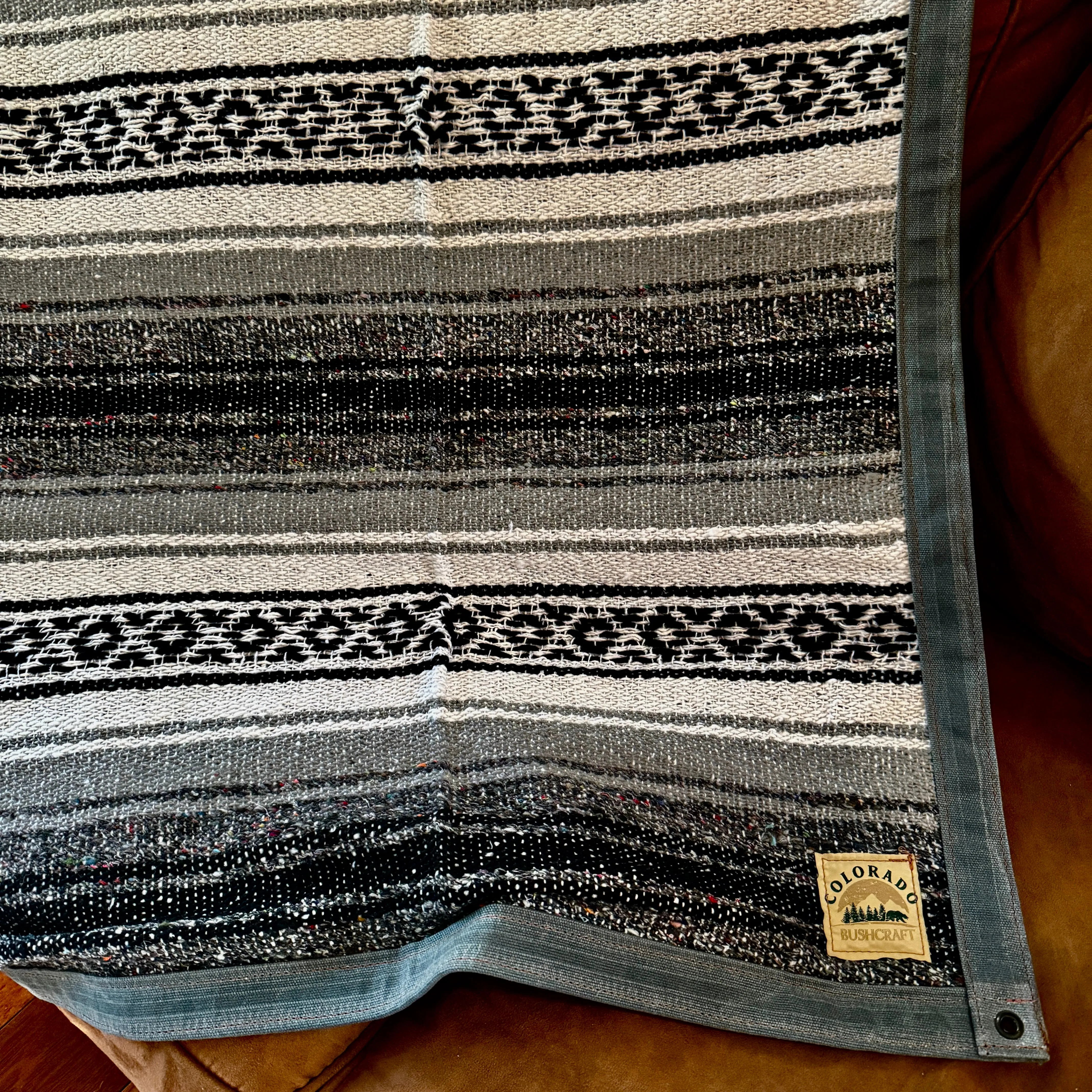 Large Heavyweight Waxed Canvas and Mexican Falsa Lined Bushcraft Ground Cloth