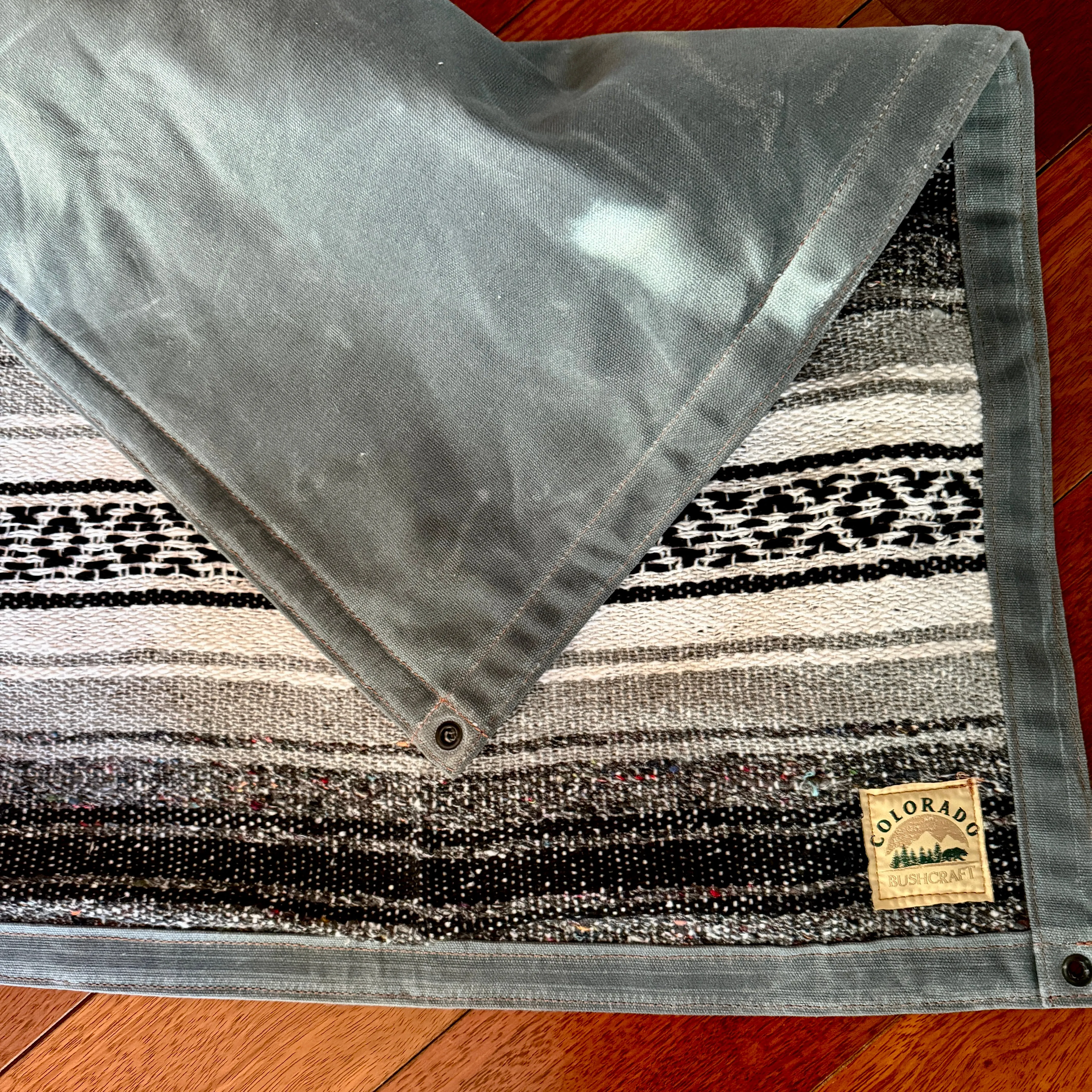 Large Heavyweight Waxed Canvas and Mexican Falsa Lined Bushcraft Ground Cloth
