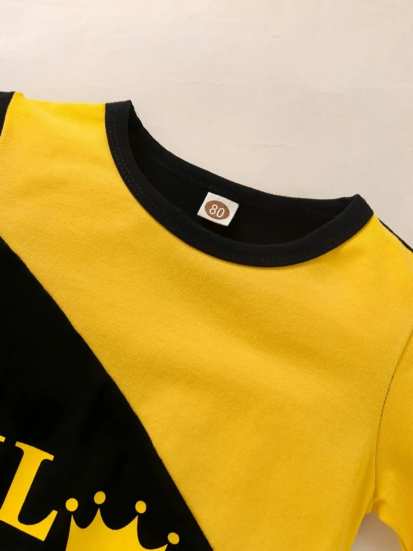 LIL KING" Pullover Sweatshirt and Pants Set for Baby Boys