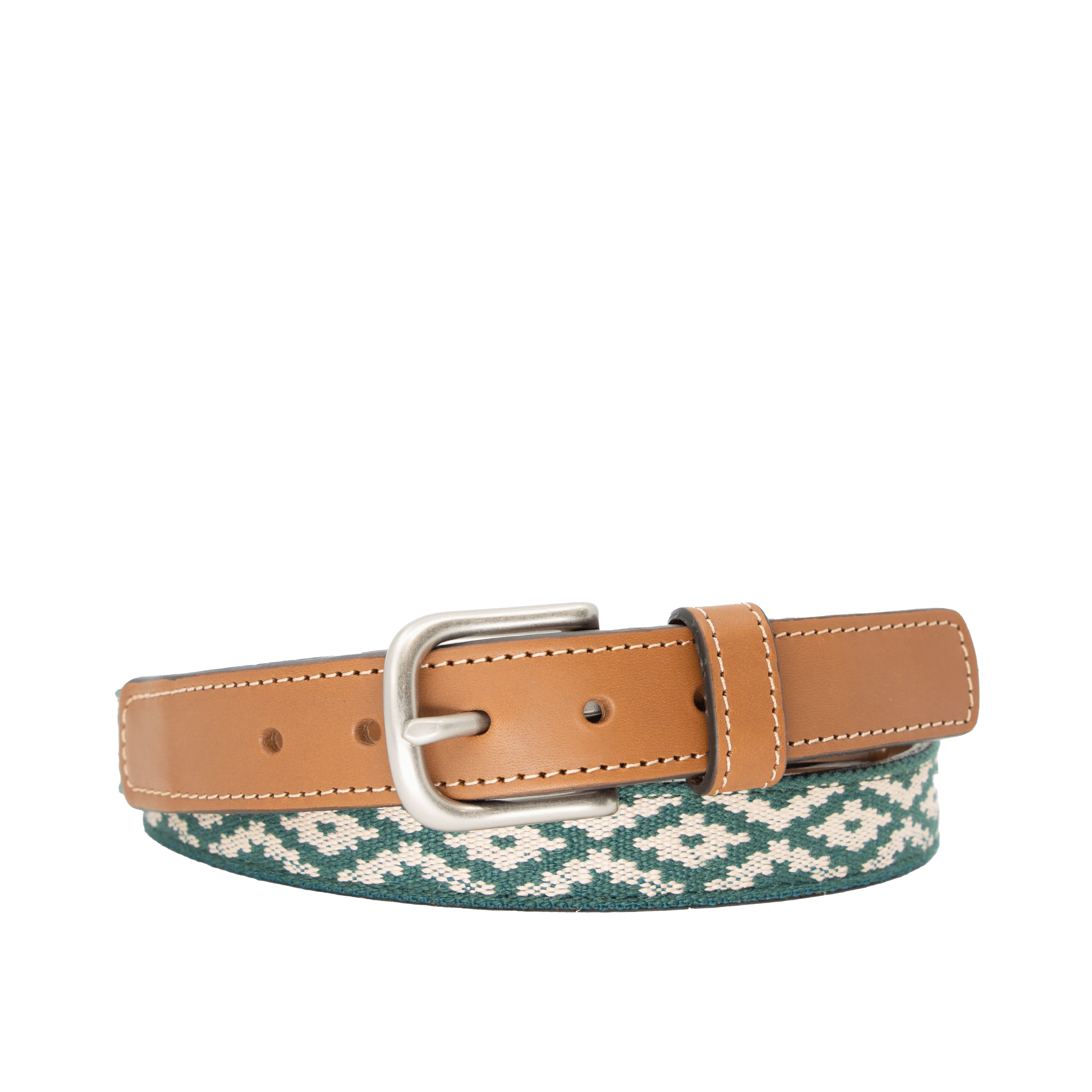 Limited Edition: Alvear Green Women's Woven Belt - Thin