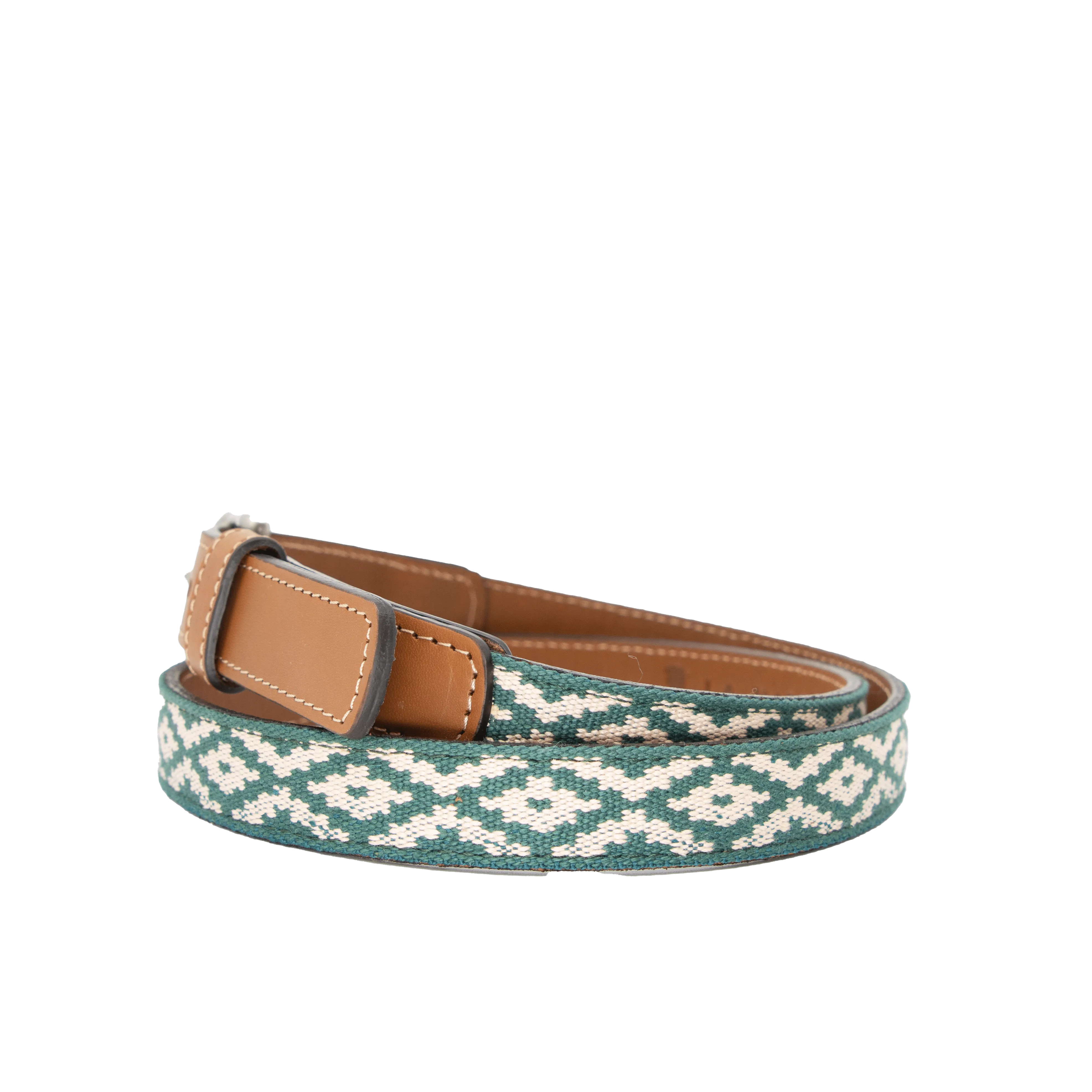 Limited Edition: Alvear Green Women's Woven Belt - Thin