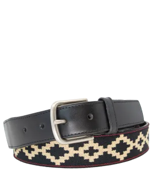 Limited Edition: Corbina Black Woven Belt - Black Leather