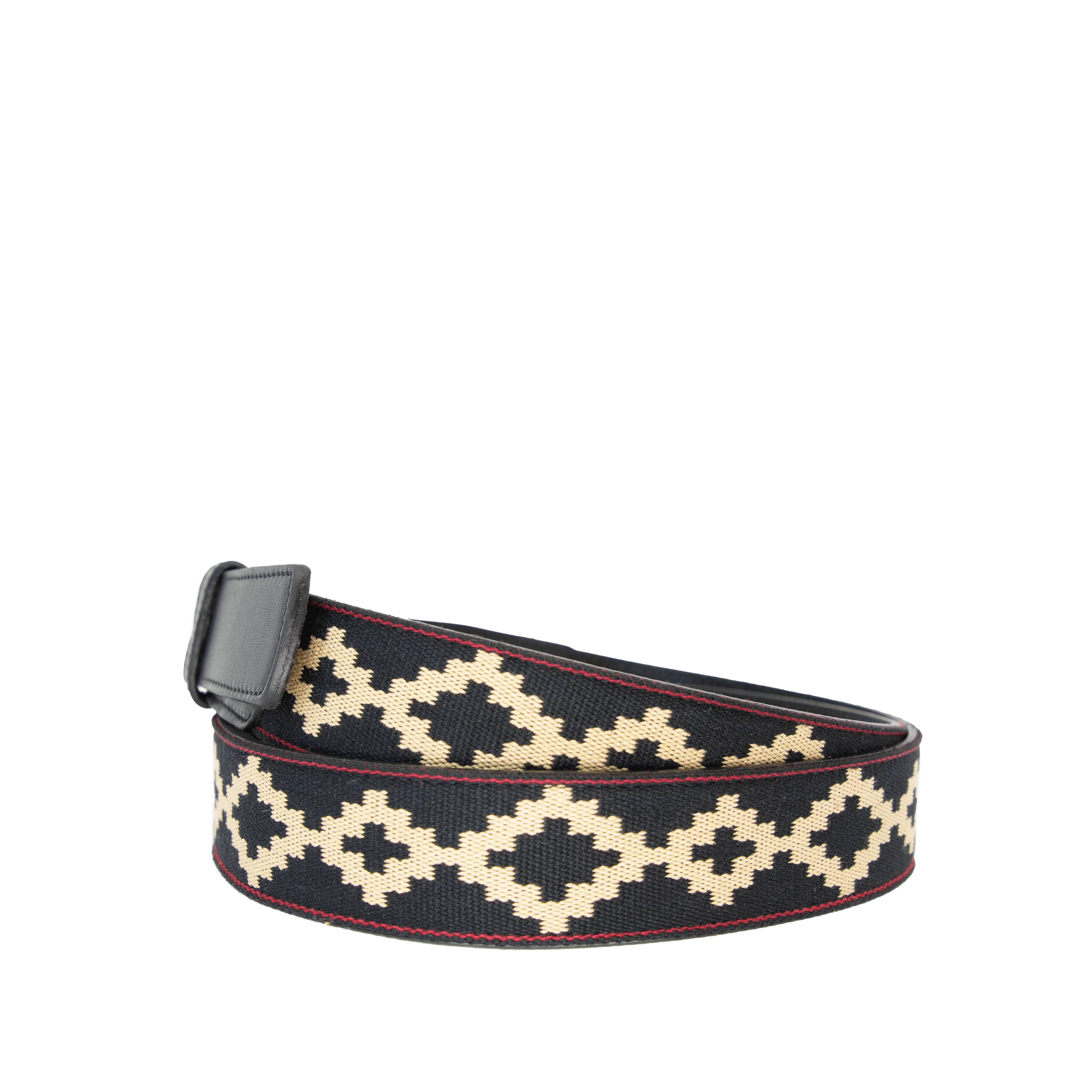 Limited Edition: Corbina Black Woven Belt - Black Leather