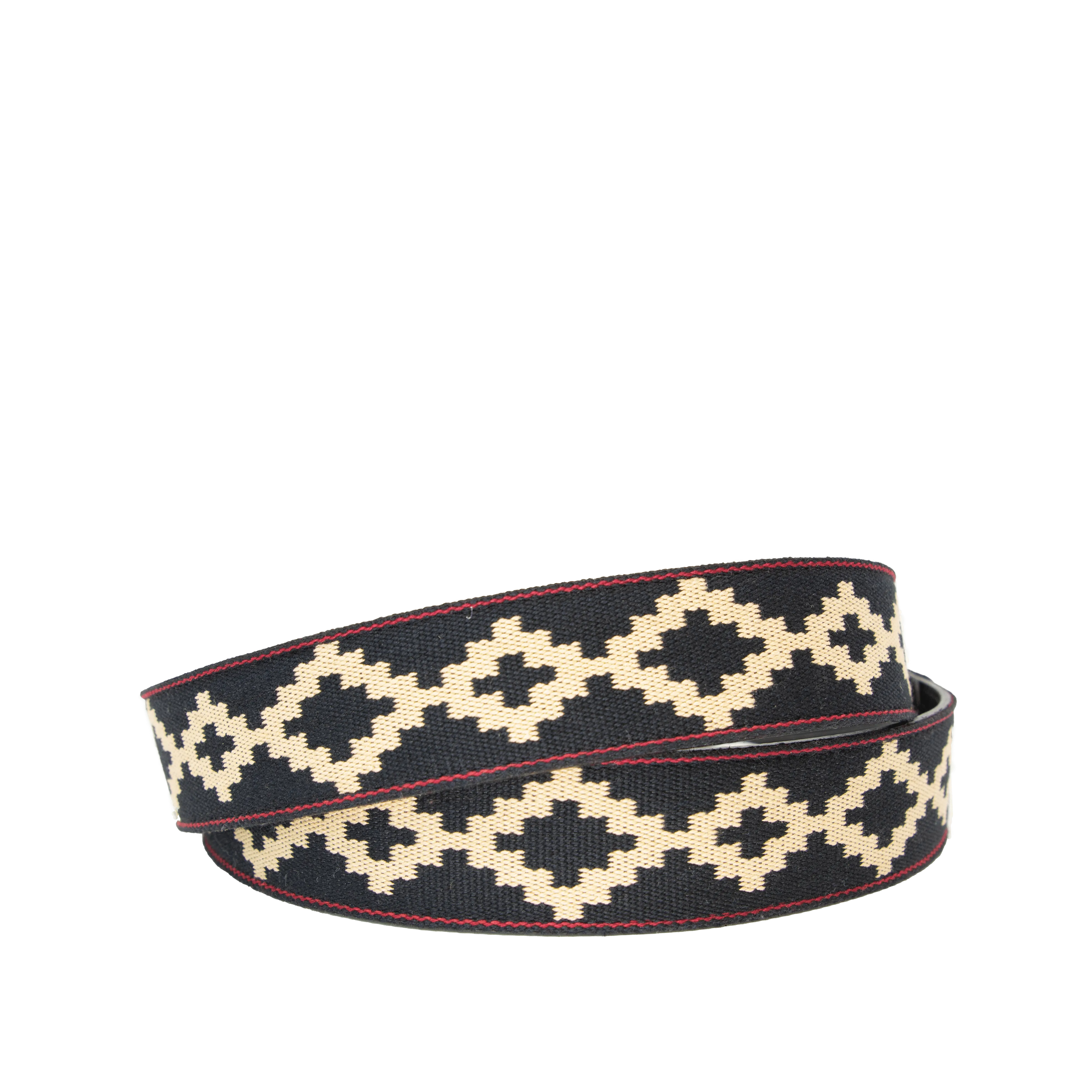 Limited Edition: Corbina Black Woven Belt - Black Leather