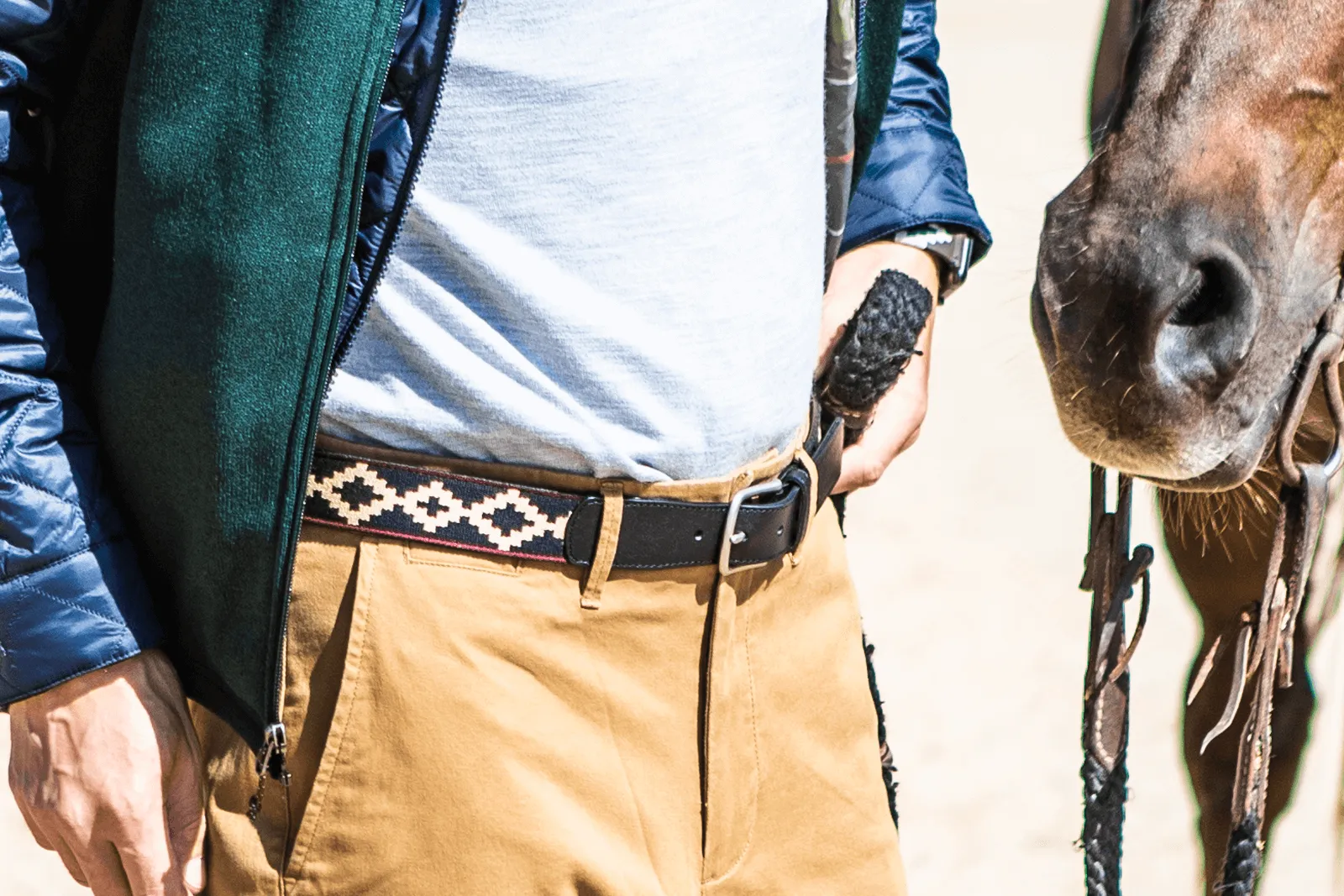Limited Edition: Corbina Black Woven Belt - Black Leather